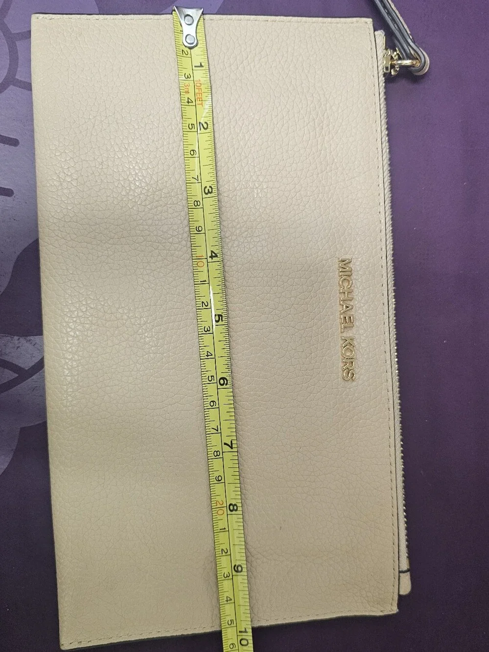 Michael Kors Jet Set Travel Large Continental Pebbled Leather Wristlet Wallet